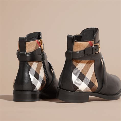 burberry house check ankle boots